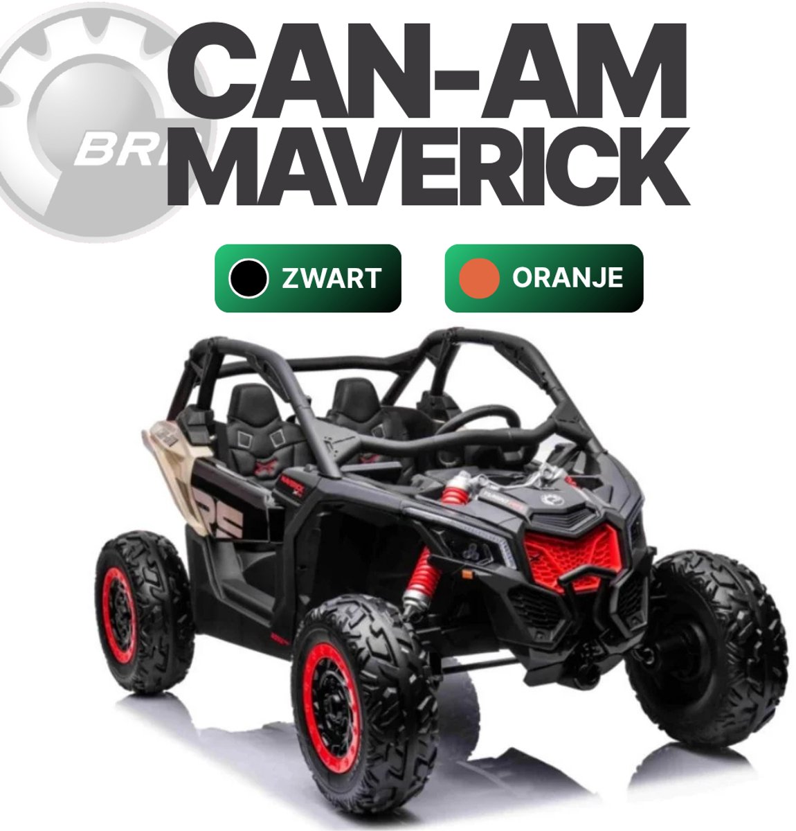Can-Am Maverick UTV - Elektrische buggy - 2-persoons - 24V - Zwart - Met Afstandsbediening Accuvoertuig kopen online