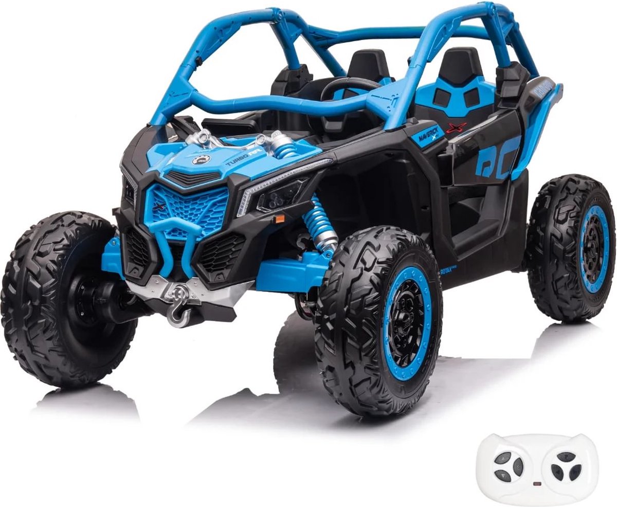 can am maverick x3 elektrische kinderauto 2 zits 24v 2 tot 7 jaar blauw