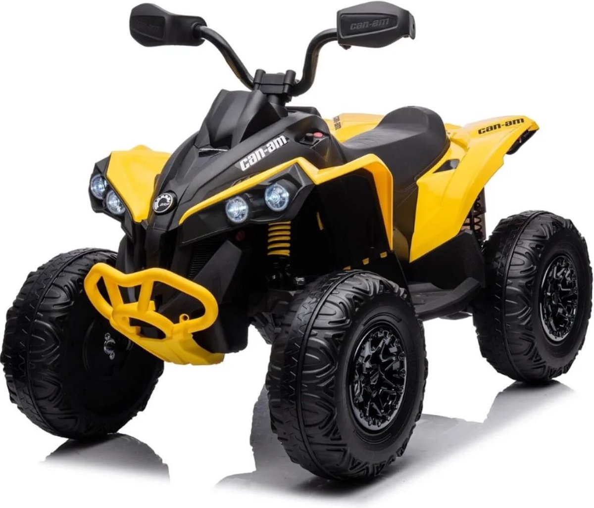 can am renegade elektrische kinderquad 12v 3 tot 7 jaar 4x4 geel