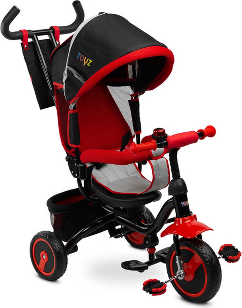caretero toyz timmy driewieler rood driewieler peuter met stuurstang en opvouwbare voetsteun verstelbare rugleuning driewieler loopfiets