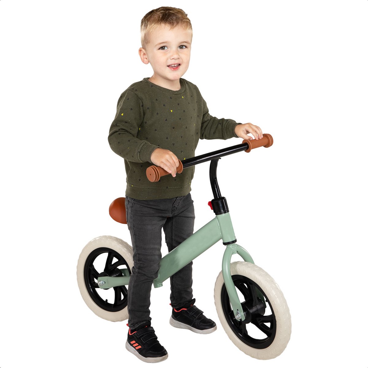 Cheqo® Loopfiets voor Kinderen - Loopauto - Loopwagen - Leeftijd 1-4 Jaar - EVA-banden - Belastbaar tot 40 kg - Mat Groen Loopfiets kopen online