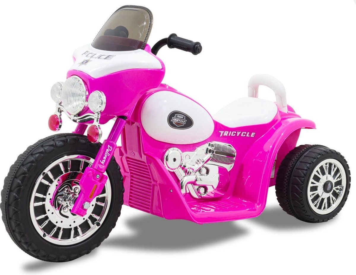 Chopper Politiemotor voor Kinderen - 6V accu - 1 tot 3 jaar - Roze Driewieler kopen online