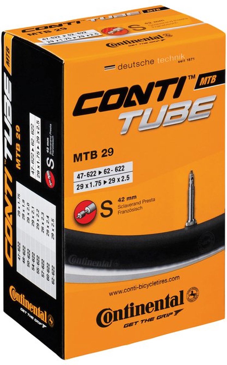 continental binnenband mtb 29 inch 47 62 622 fv 42 mm