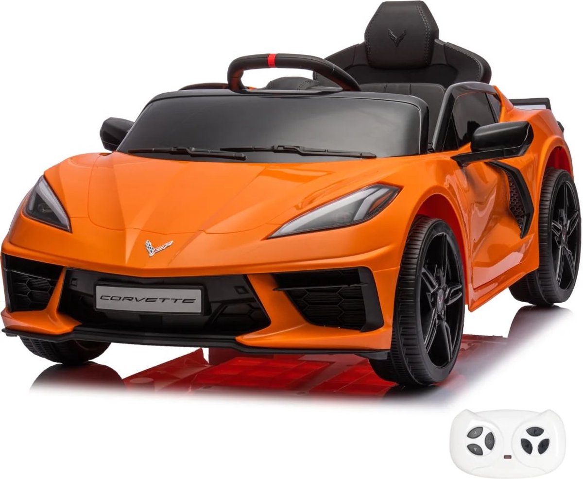 corvette c8 elektrische kinderauto 12v 1 tot 5 jaar oranje