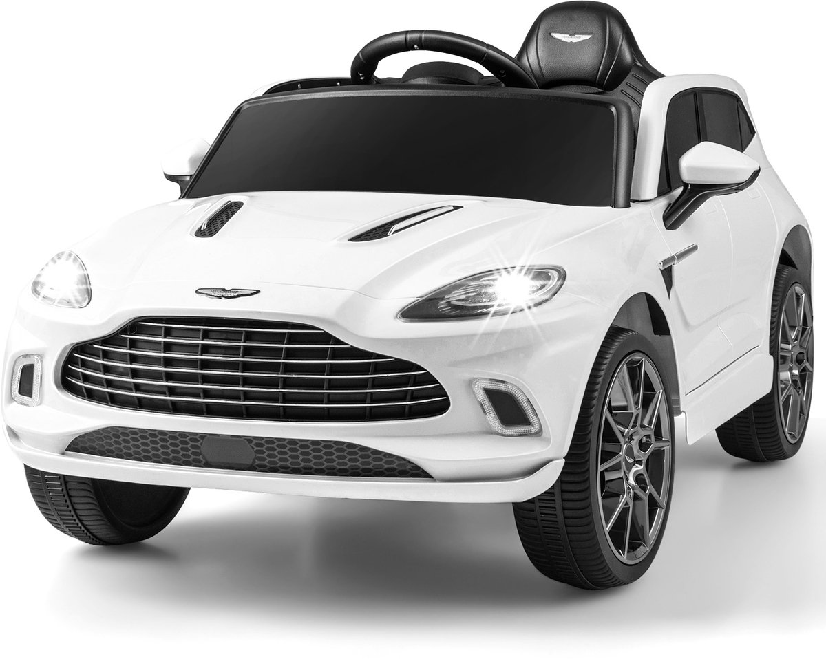 COSTWAY Aston Martin DBX Elektrische kinderauto met 2,4 G-afstandsbediening, 1,4 - 2,5 km/u met koplamp, muziek en claxon, voor kinderen vanaf 3 jaar (wit) Accuvoertuig kopen online