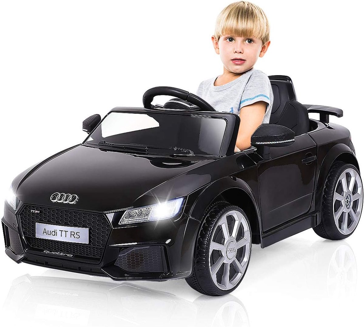 COSTWAY Audi kinderauto van 12 V met 2,4 G-afstandsbediening, 3 versnellingen, elektrische auto, 2,5-5 km/u, met MP3, claxon, muziek en ledverlichting, kindervoertuig voor kinderen van 3 tot 8 jaar, Accuvoertuig kopen online