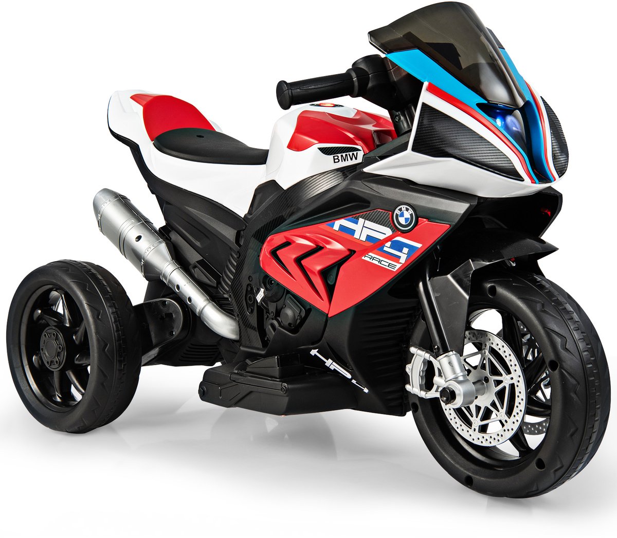 COSTWAY BMW Elektrische motorfiets met muziek en koplamp, 6 V, driewieler, kindermotorfiets tot 3 km/u, elektrische motorfiets met 2 steunwielen, geschikt voor kinderen vanaf 3 jaar oud (rood) Accuvoertuig kopen online