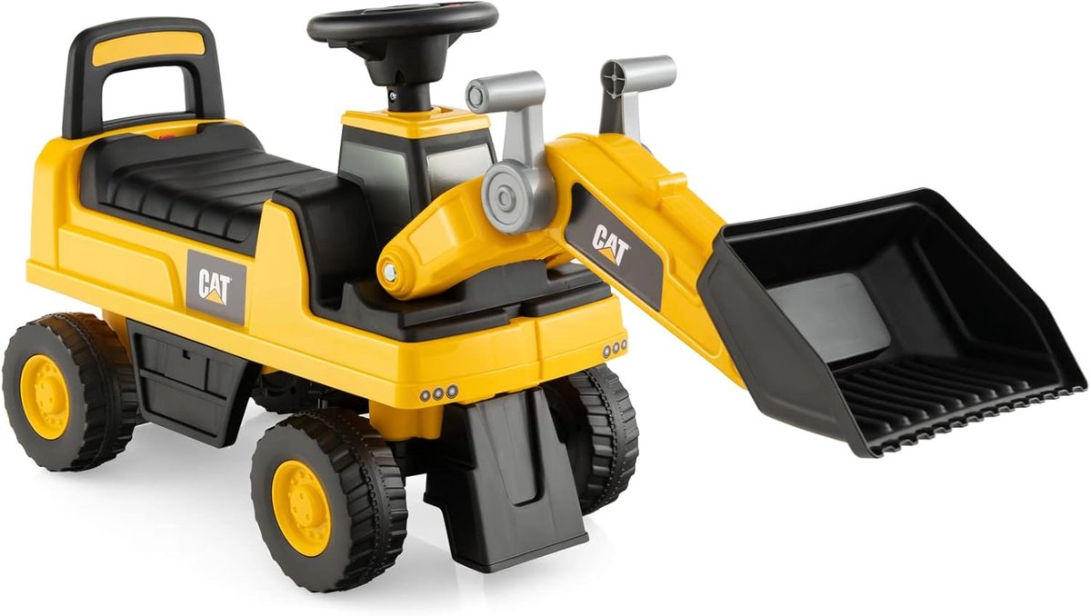 COSTWAY Graafmachine voor kinderen met opbergruimte onder de zitting, graafmachine met claxon en verstelbare schep, zandgraafmachine voor kinderen vanaf 1 jaar Accuvoertuig kopen online