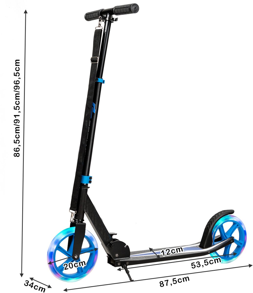 COSTWAY Inklapbare step, in hoogte verstelbaar, cityroller, 100 kg draagkracht, sport kickscooter, kickscooter met 2 led-wielen en ABEC-7 kogellagers Step kopen online