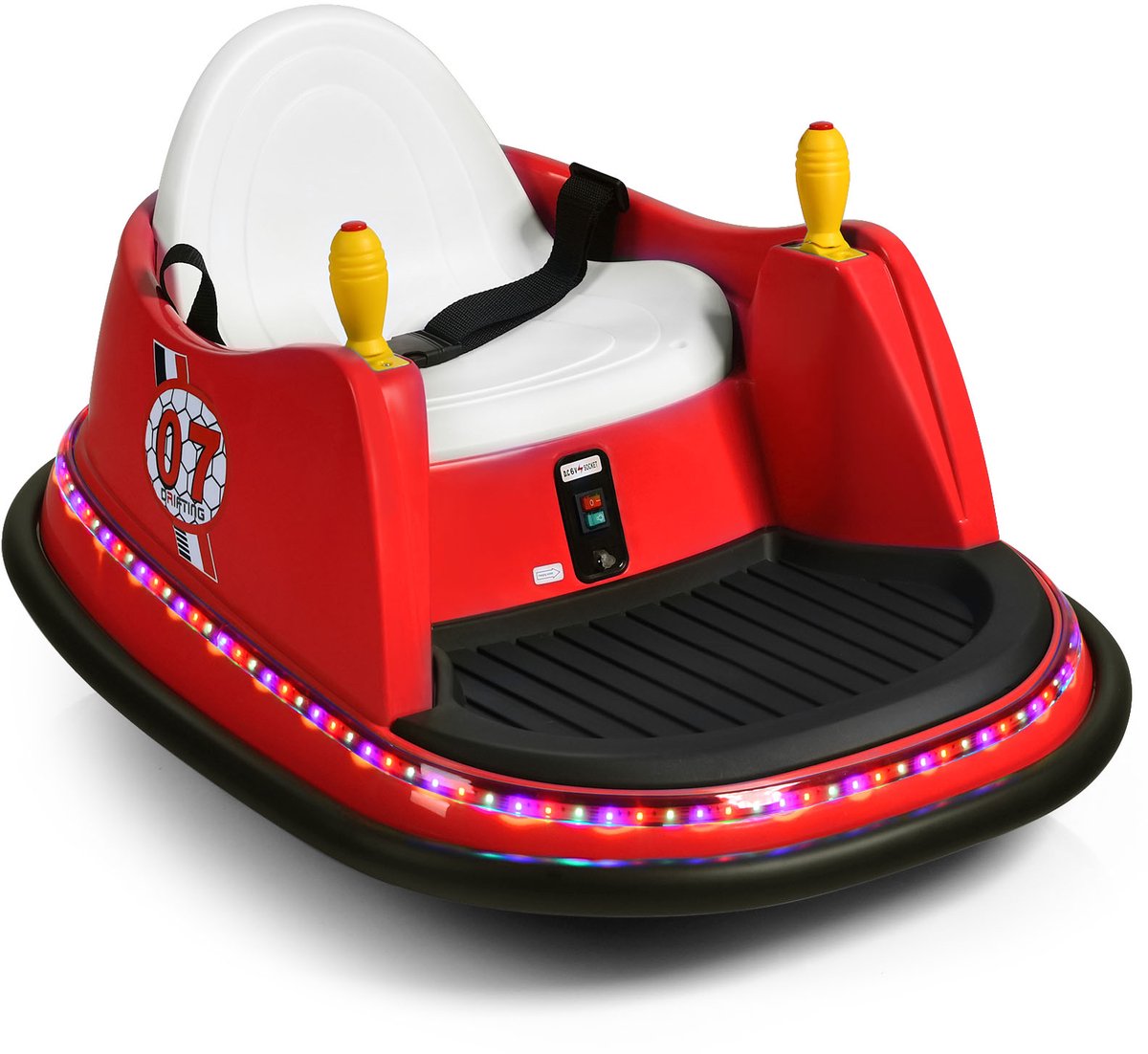 COSTWAY Kinderbotsauto 6V Elektrische Botsauto met Zwaailichten 57 x 75 x 42 cm Rood Accuvoertuig kopen online