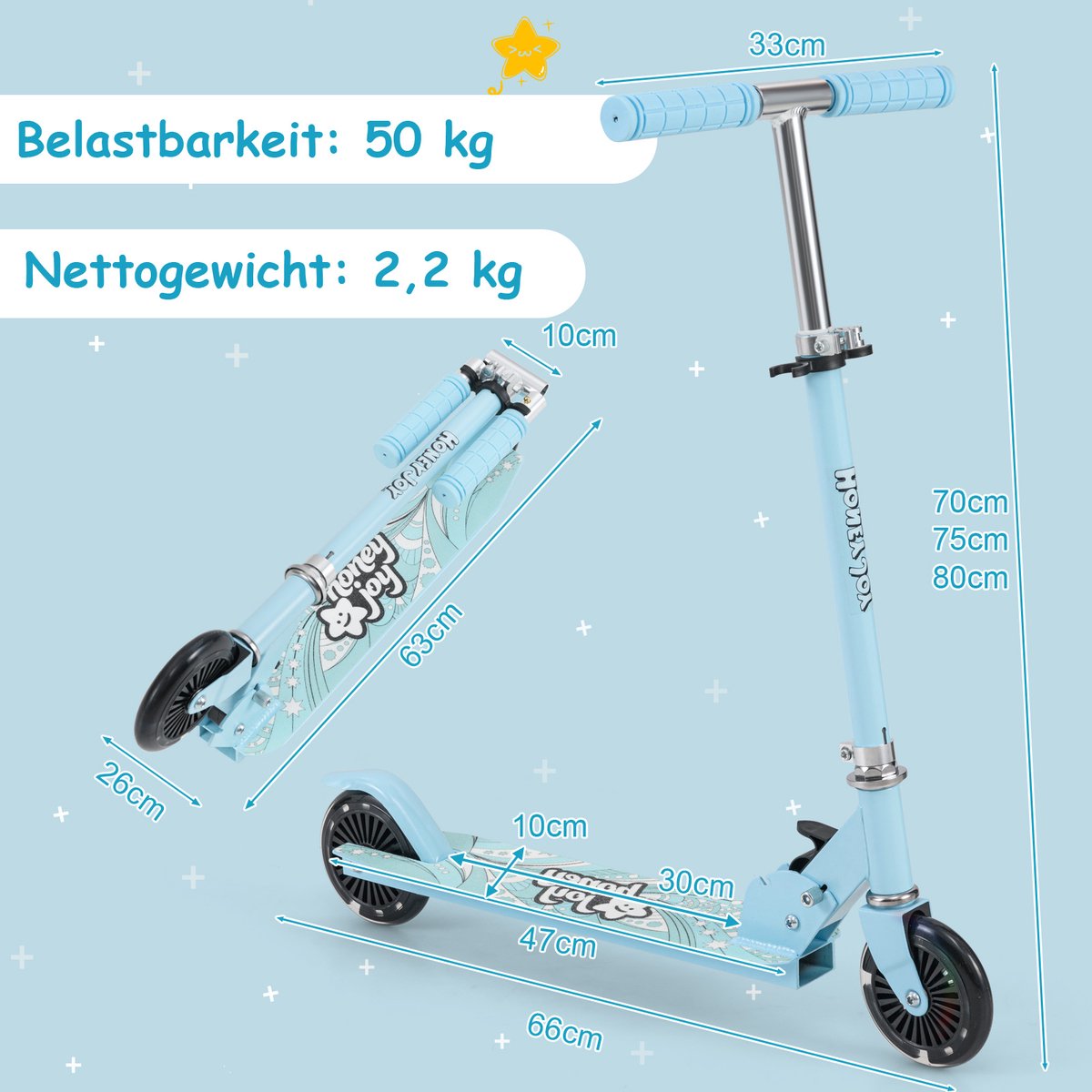 costway kinderstep step met led wielen inklapbaar stuur in hoogte verstelbaar kinderstep cityroller kickscooter voor jongens en meisjes vanaf 3 jaar