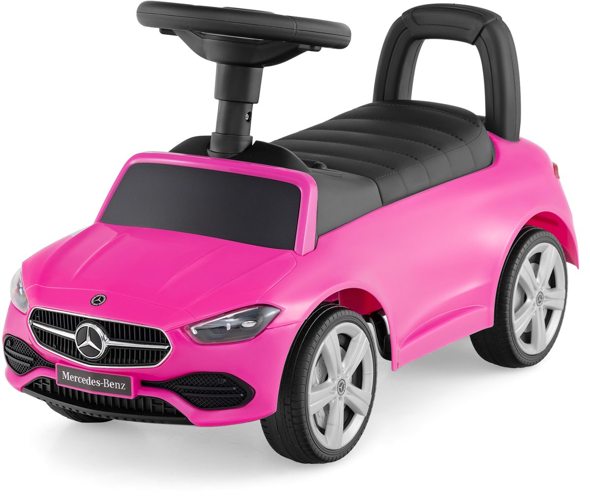 COSTWAY Mercedes-Benz Glijauto, glijvoertuig met opbergruimte onder de zitting, schuifwagen met claxon en motorgeluid, voor kinderen vanaf 1 jaar, roze Accuvoertuig kopen online
