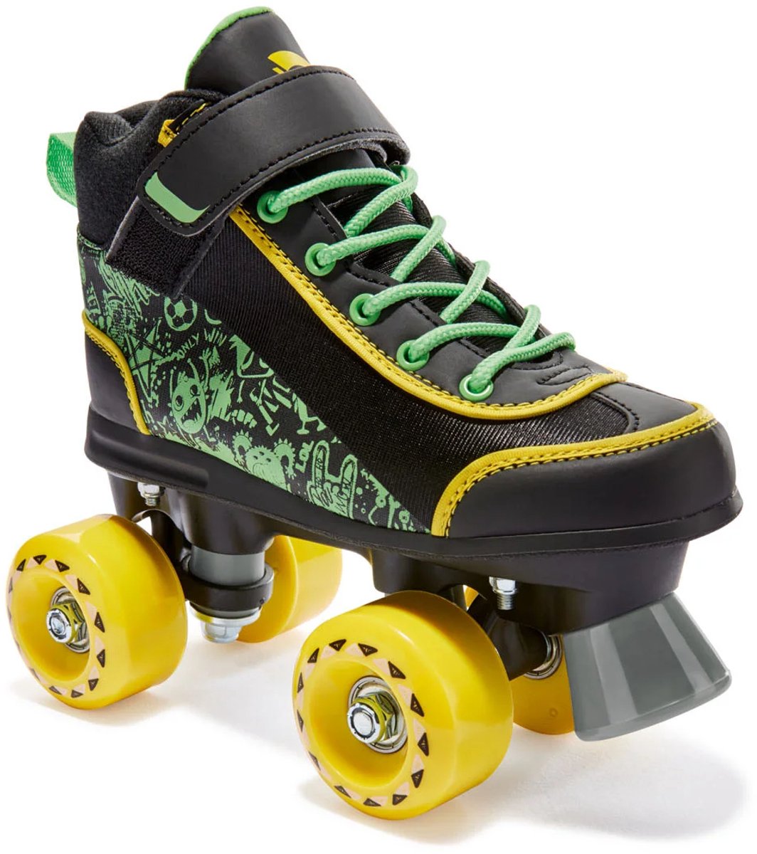 Crivit Kinder Rolschaatsen - Geel/groen/zwart - Maat 33/34 - Met klittenbandsluiting - Met voorstopper Rolschaatsen kopen online