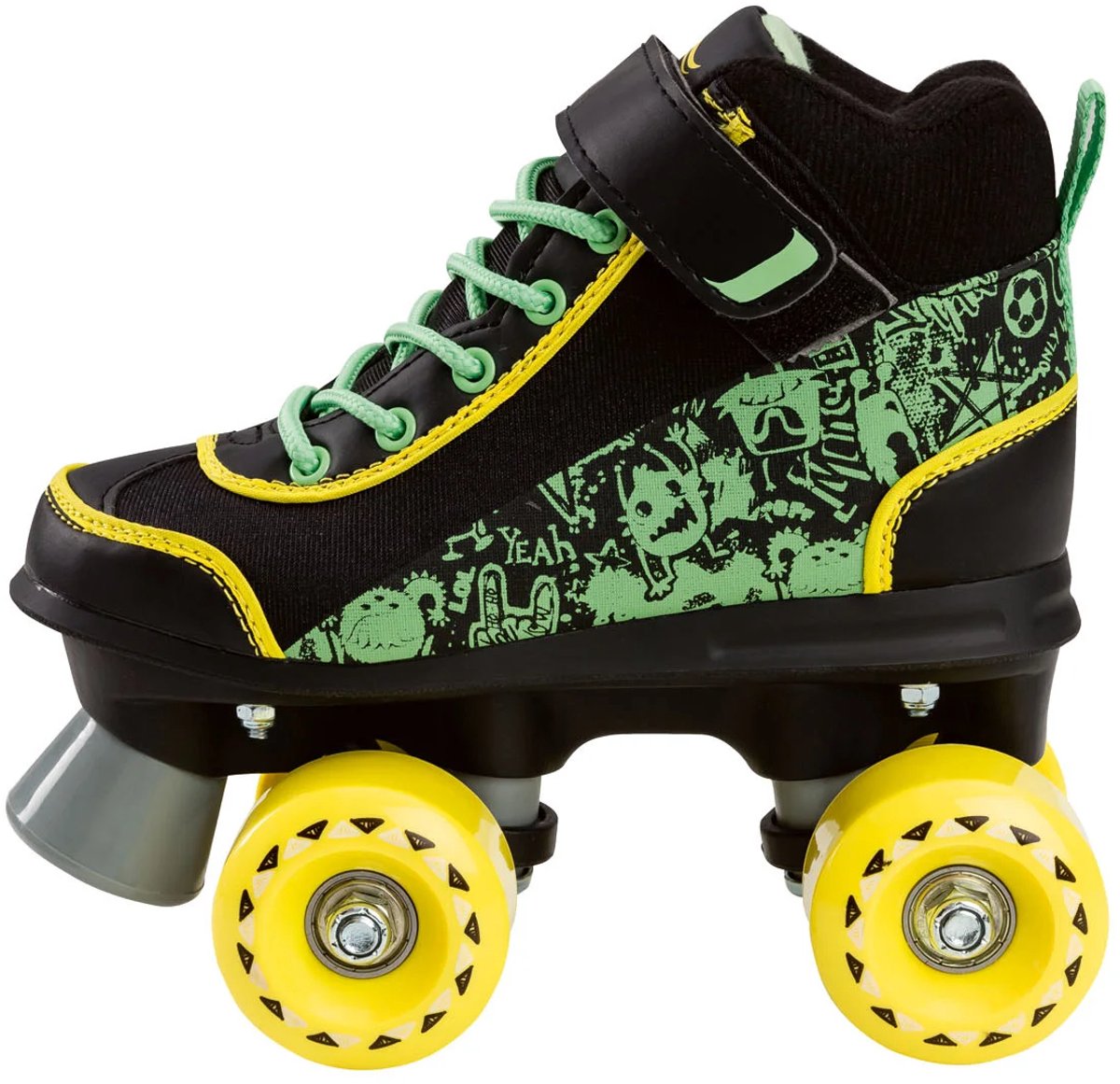 Crivit Kinder Rolschaatsen - Groen/zwart/geel - Maat 35/36 - Met voorstopper - Met klittenbandsluiting Rolschaatsen kopen online