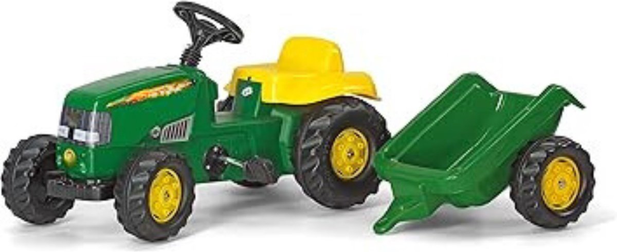 DD® Looptractor - Loopauto - Loop Tractor - met Aanhangwagen - 142x47x52cm - Groen Loopauto kopen online