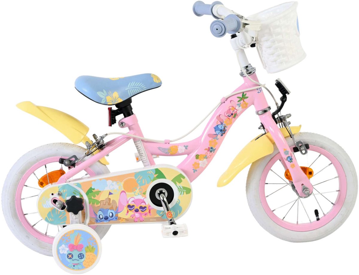 Disney Stitch Kinderfiets - Meisjes - 12 inch - Twee handremmen - Roze Kinderfiets kopen online