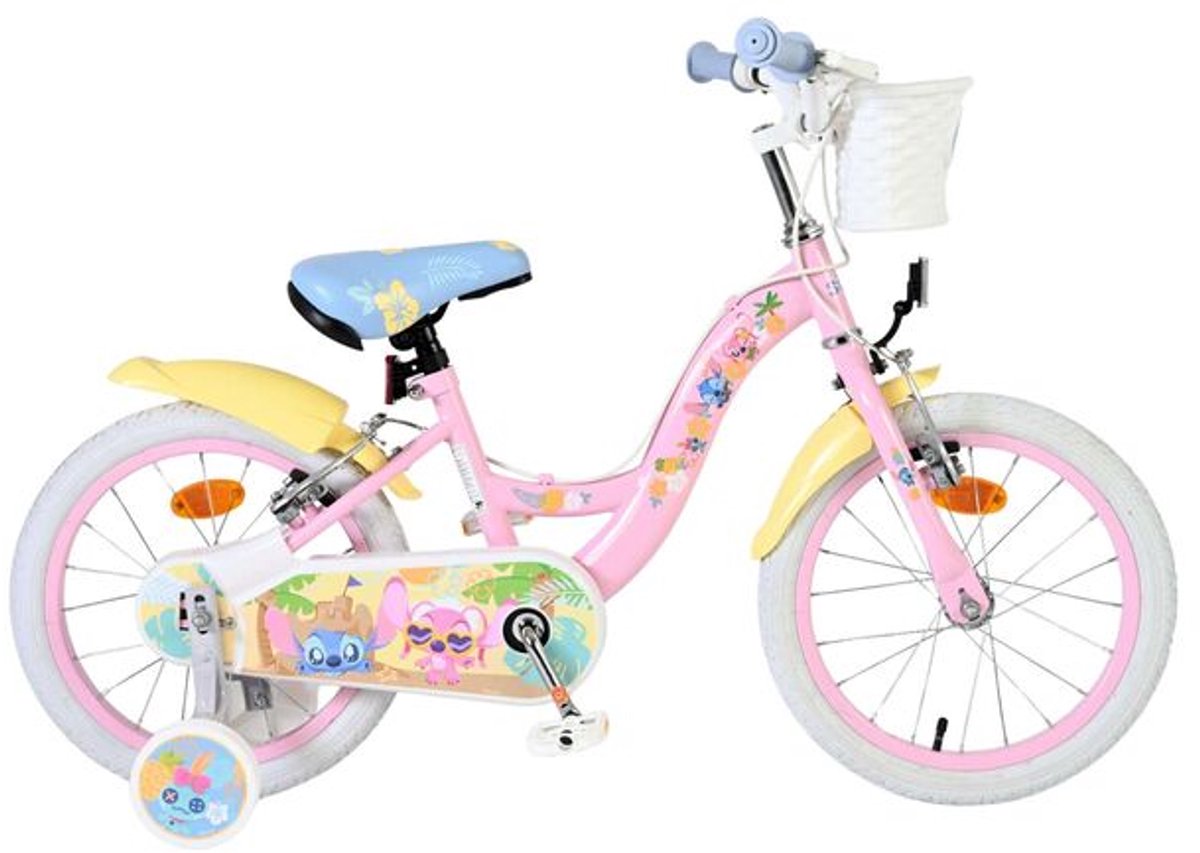 Disney Stitch Kinderfiets - Meisjes - 16 inch - Roze - Twee handremmen Kinderfiets kopen online