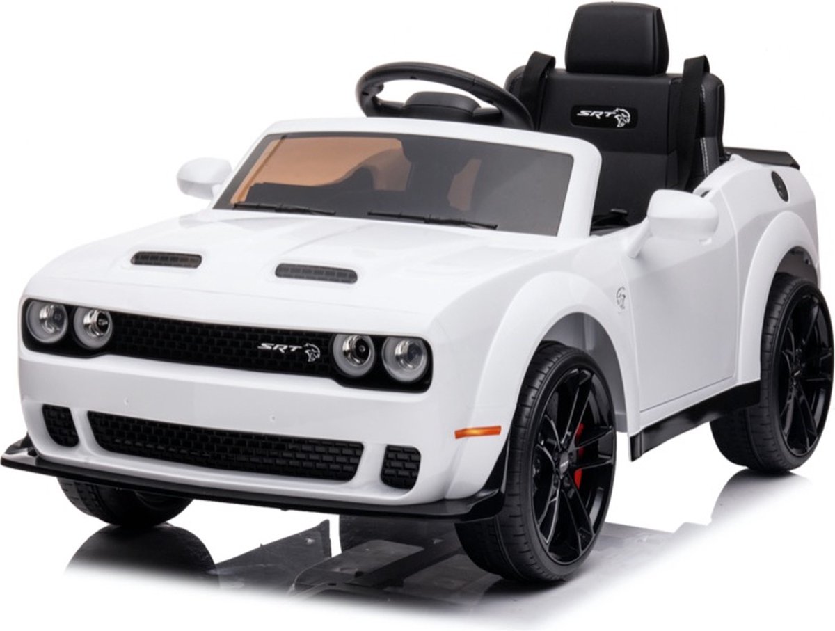 dodge challenger srt wit 12v kinderauto