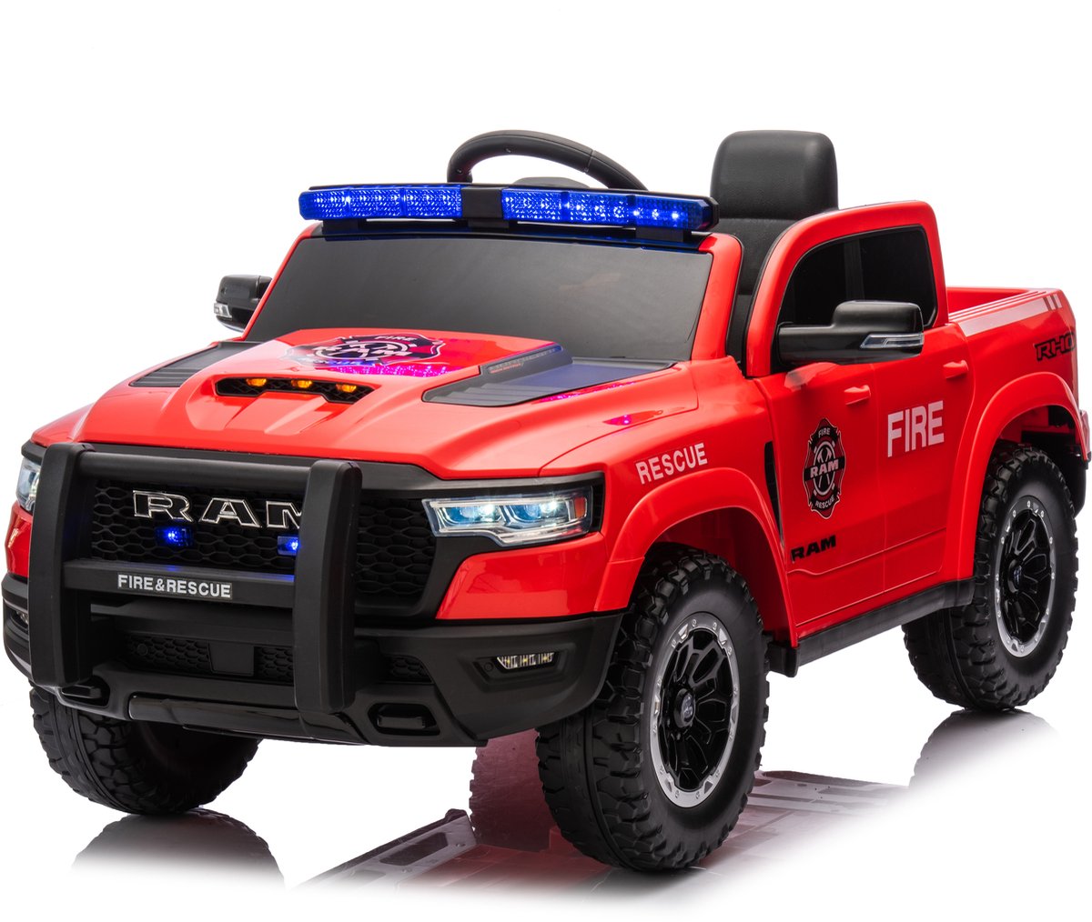 Dodge RAM 1500 - Elektrische Kinderauto 12V - Brandweerauto Accuvoertuig kopen online