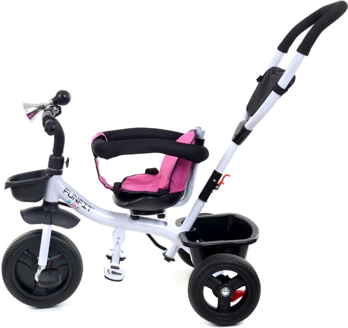 Driewieler - fiets - met duwstang en zonnekap - roze Driewieler kopen online