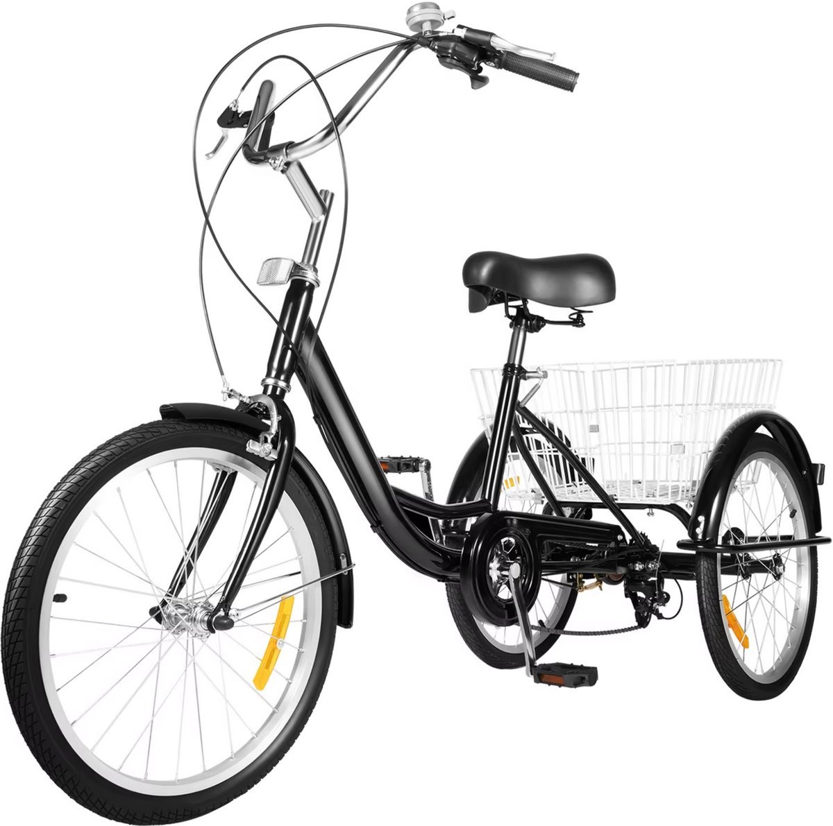 driewieler lissabon tavien 8 versnellingen fiets voor volwassenen en senioren 20 inch opvouwbare trike met mand voorrem zwart