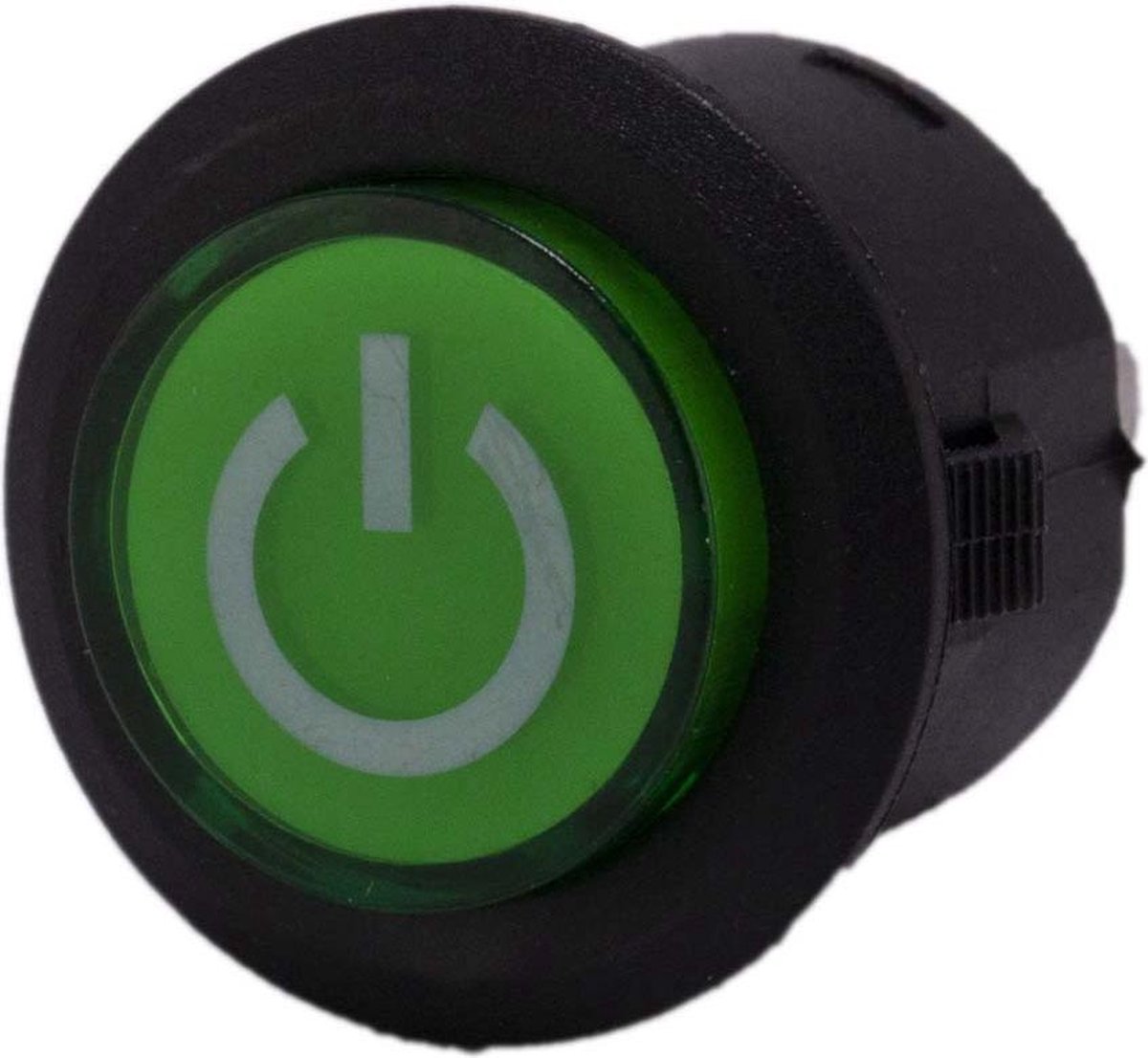 Drukknop 12V aan uit rond met LED groen voor elektrische kinderauto - kindermotor - kinderquad - kindertractor - accuvoertuig Accuvoertuig kopen online