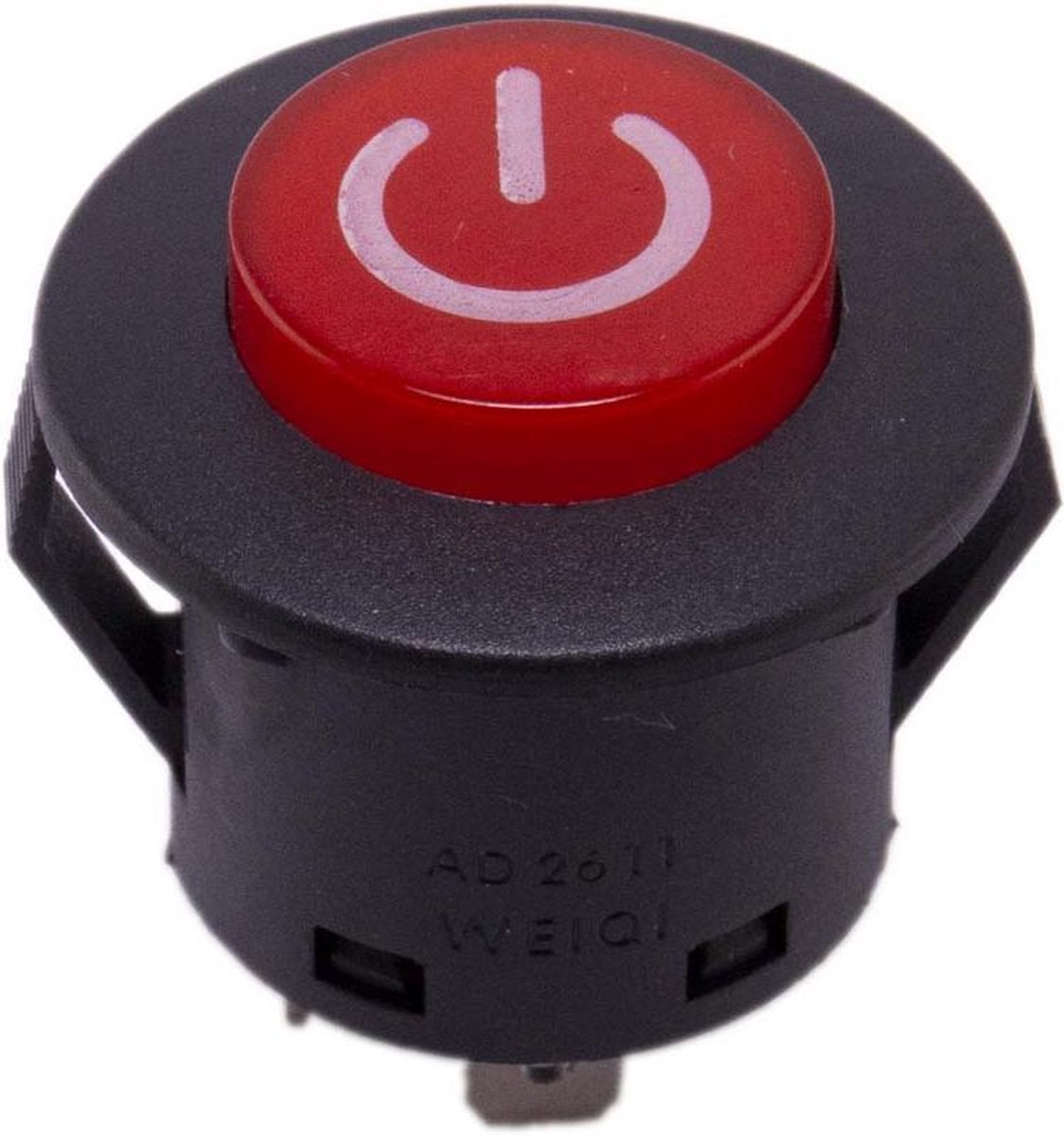 Drukknop 28mm aan uit rood rond met LED voor elektrische kinderauto - kindermotor - kinderquad - kindertractor - accuvoertuig Accuvoertuig kopen online