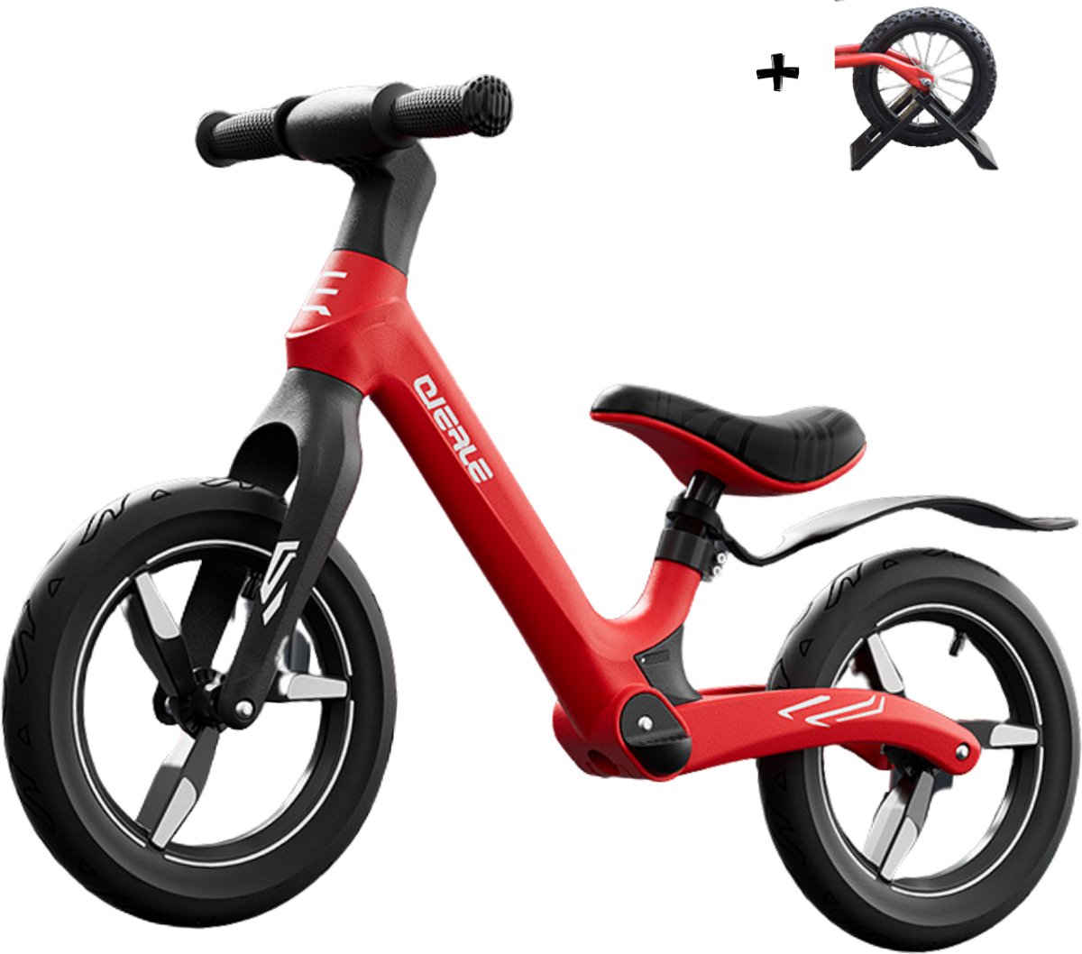 E-shop4u® – Loopfiets Cierle 12inch – 2 jaar, 3 jaar en 4 jaar - Luchtbanden - Stoere Loopfiets voor Kinderen – Duurzame Frame – Rood Loopfiets kopen online