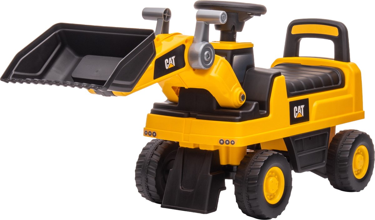 Eco Toys - CAT Shovel Loopauto - Geel/Zwart - Met Beweegbare Arm & Claxon - Vanaf 12 Maanden - Max. 25 kg Loopauto kopen online