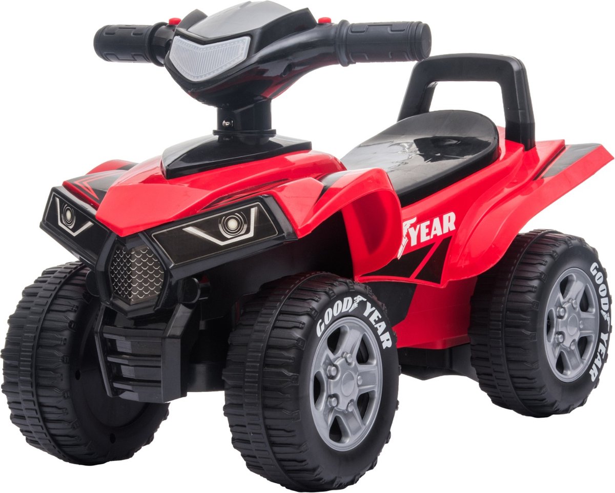 Eco Toys - Goodyear Quad Loopauto - Rood - Met LED-Licht, Muziek & Opbergruimte - Vanaf 18 Maanden - Max. 25 kg Loopauto kopen online