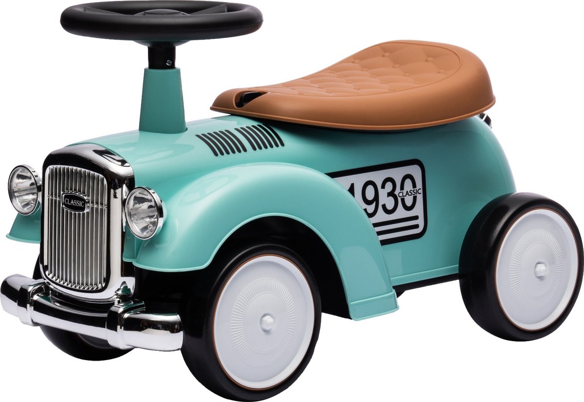 Eco Toys - Retro Loopauto - Stonegreen - Met Claxon & Opbergruimte - Lekvrije EVA Banden - Vanaf 18 Maanden - Max. 25 kg Loopauto kopen online