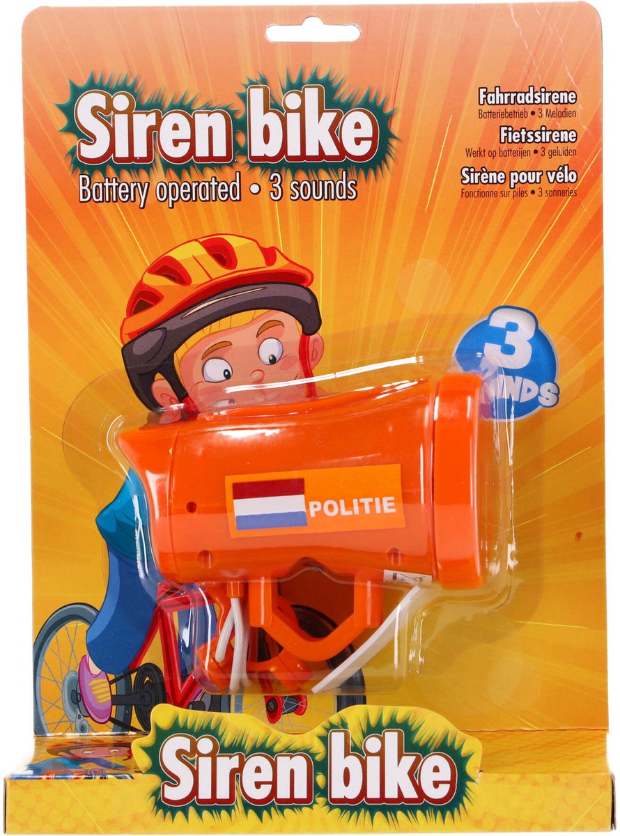 eddy toys toeter politiesirene oranje 10 cm