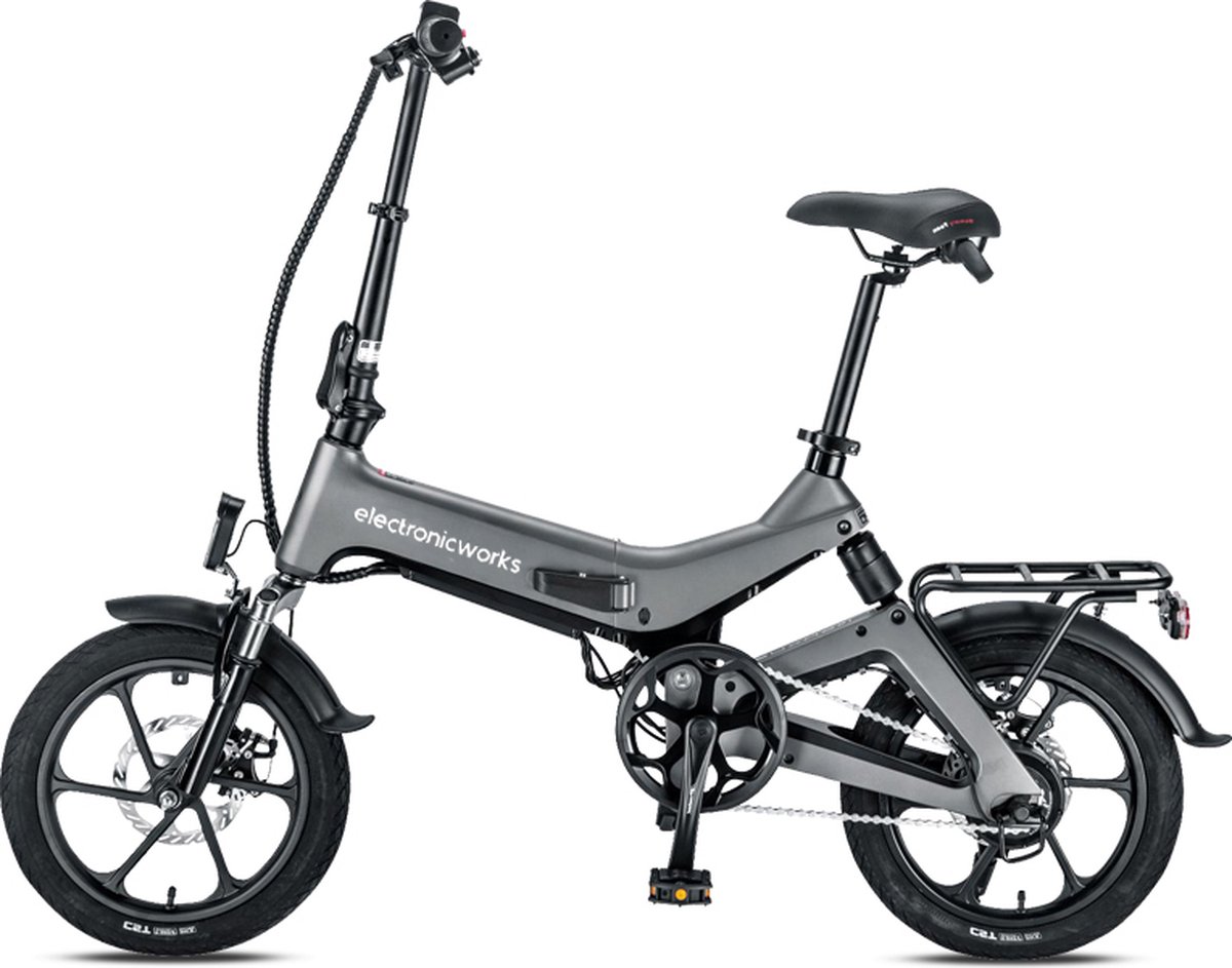 ElectronicWorks AiO-3 – Elektrische Fiets – 16 Inch E-Bike – 36V 8.7Ah – 250W – Opvouwbaar – Anti-Diefstal – Terugvind systeem - Zilver Fiets (elektrisch) kopen online