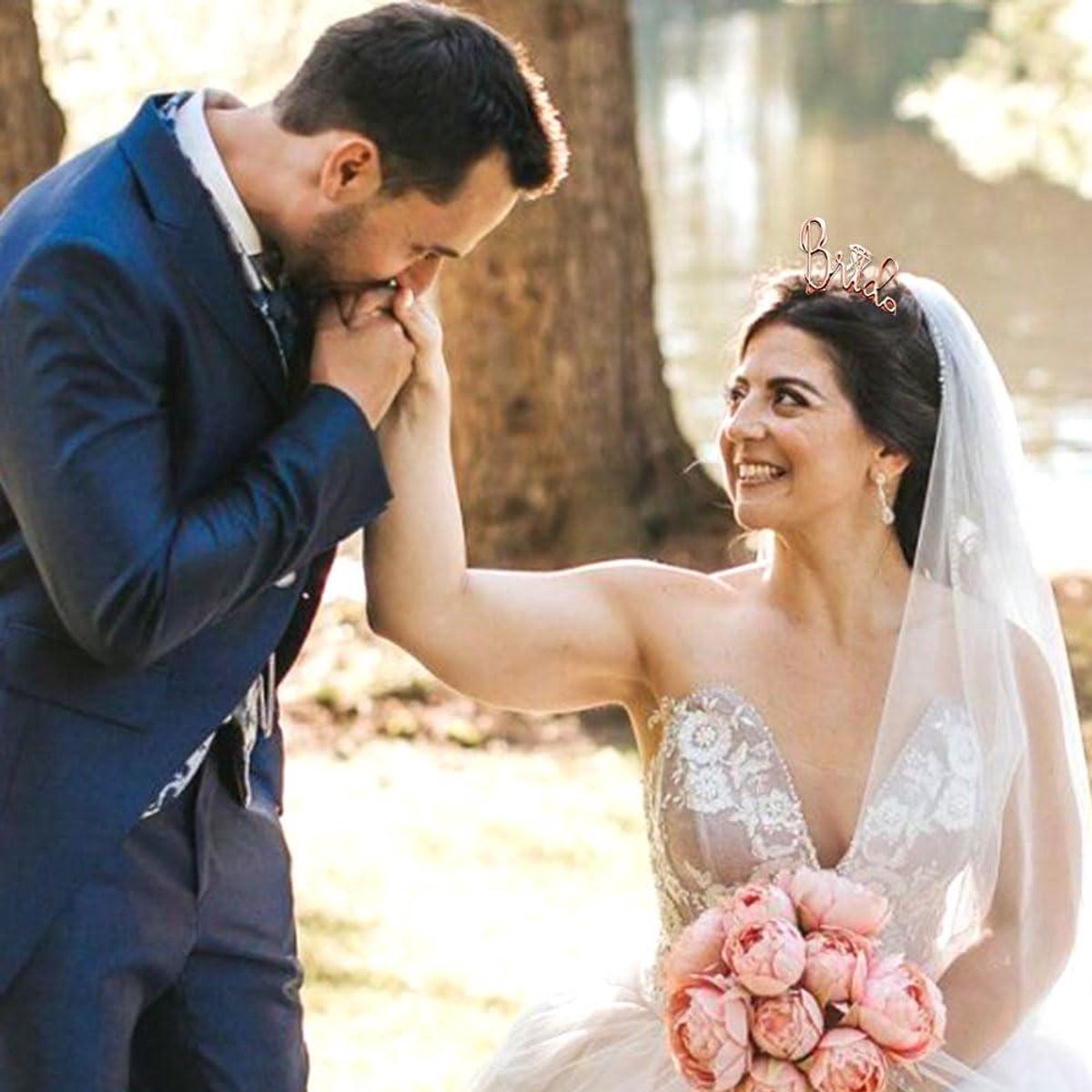 Elegante haarband voor bruid met sluier en strass - bruidskroon voor vrijgezellenfeest Kinderfiets kopen online