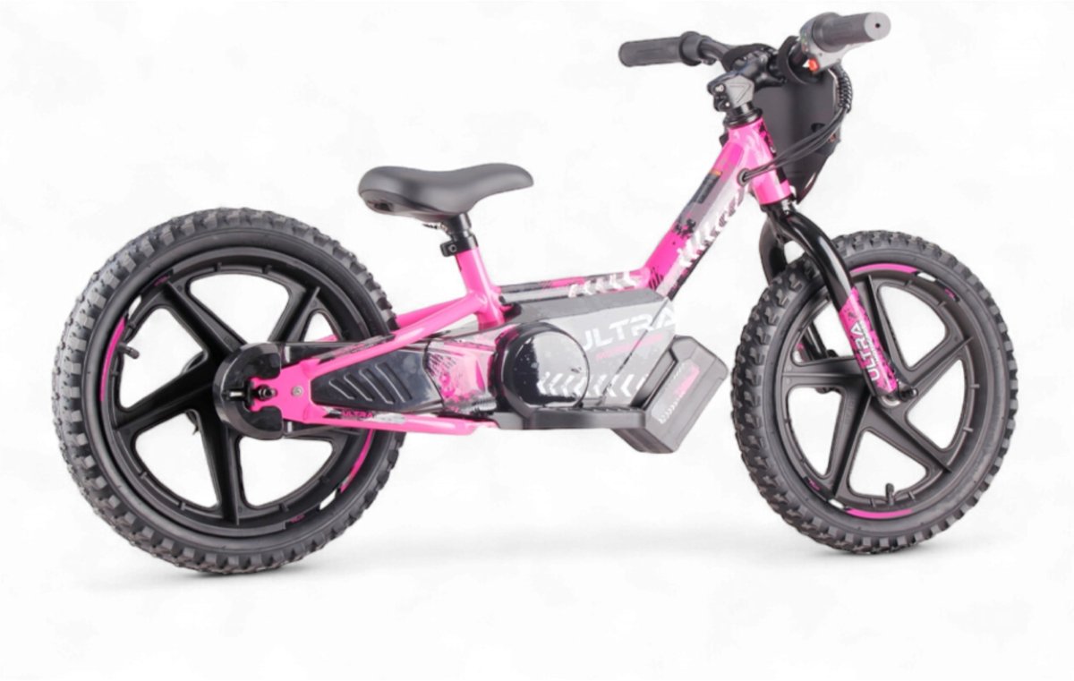Elektrische Balance Bike Roze - Rollzone EBB16 - 16 inch wielen / 24 volt Loopfiets kopen online