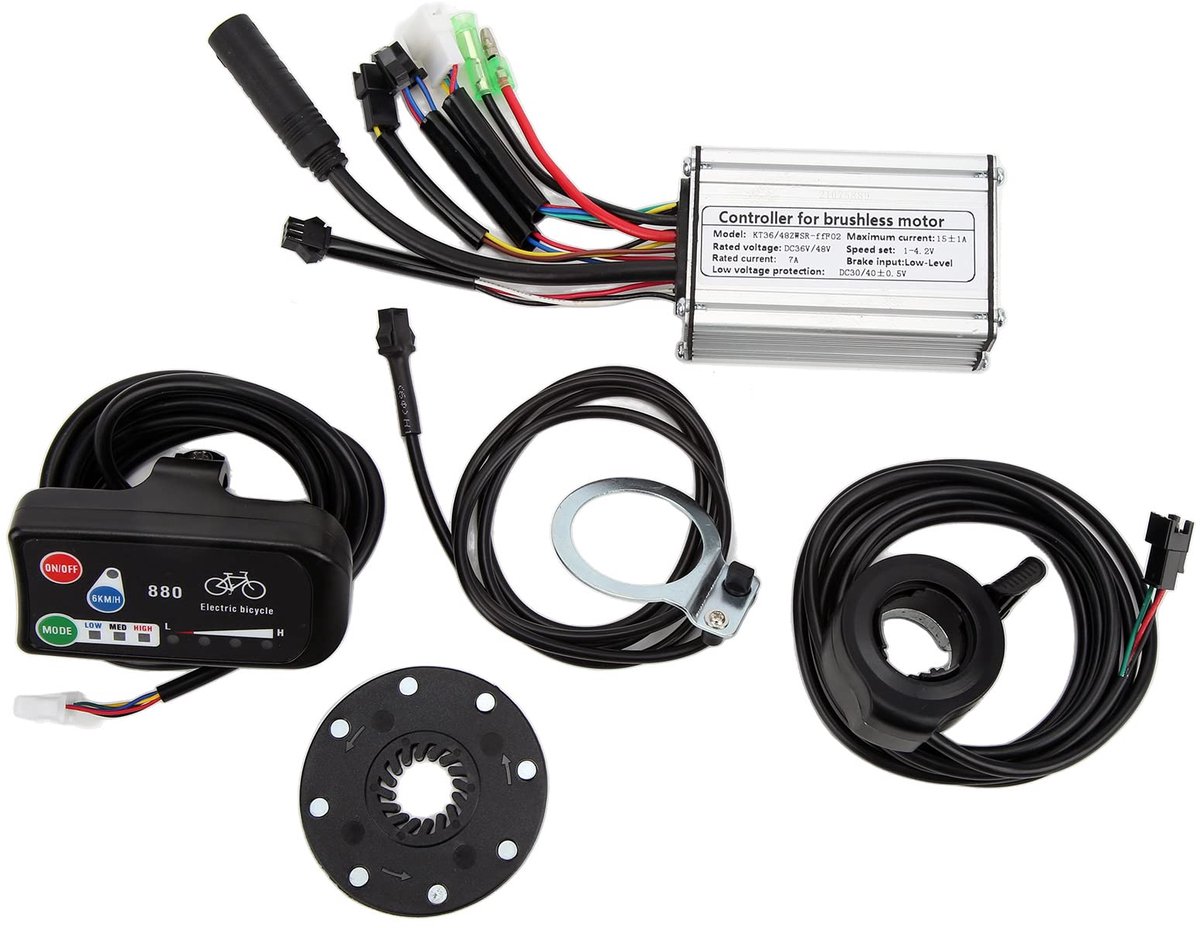 elektrische fiets motor controller 36v 48v 15a e bike vierkante wave controller led880 display meter kit voor 250w borstelloze motor