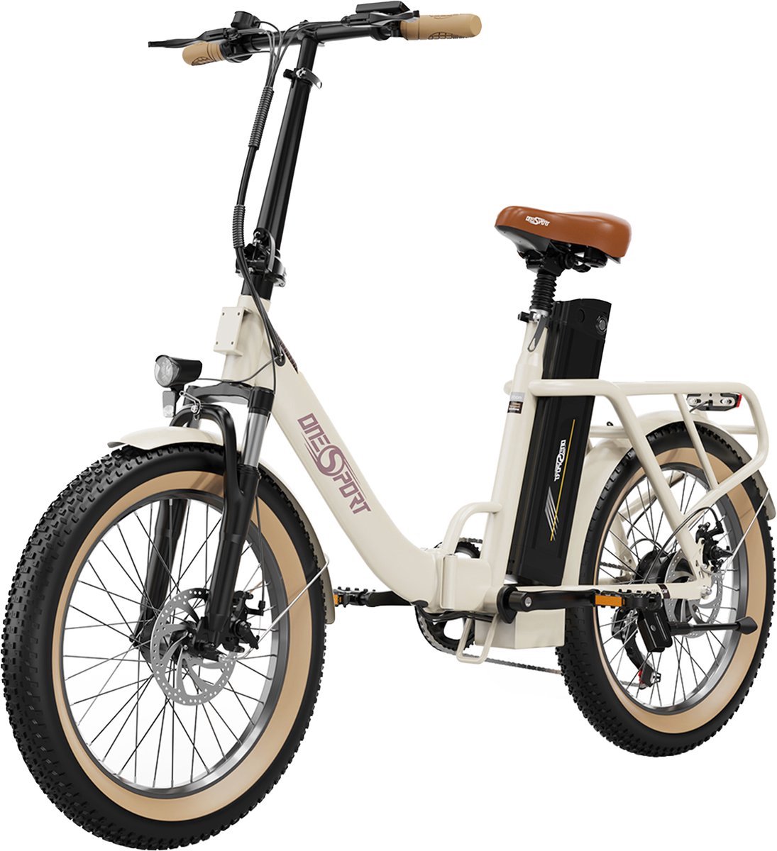 Elektrische Fiets ONESPORT OT16-2 - Elektrische Vouwfiets - 816Wh/17Ah Accu - Tot 90km Actieradius - 20 Inch Banden - -Shimano versnellingssysteem-schijfremmen- Wit Fiets (elektrisch) kopen online