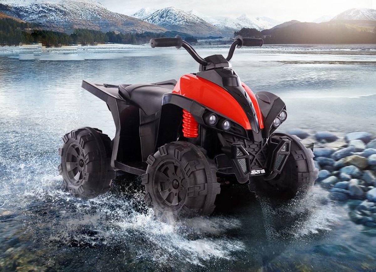 Elektrische kinder quad - Accuvoertuigen - Elektrische kinder motor - 6V - 3km/5km - 1 tot 6 jaar - Groot model - Rood Accuvoertuig kopen online
