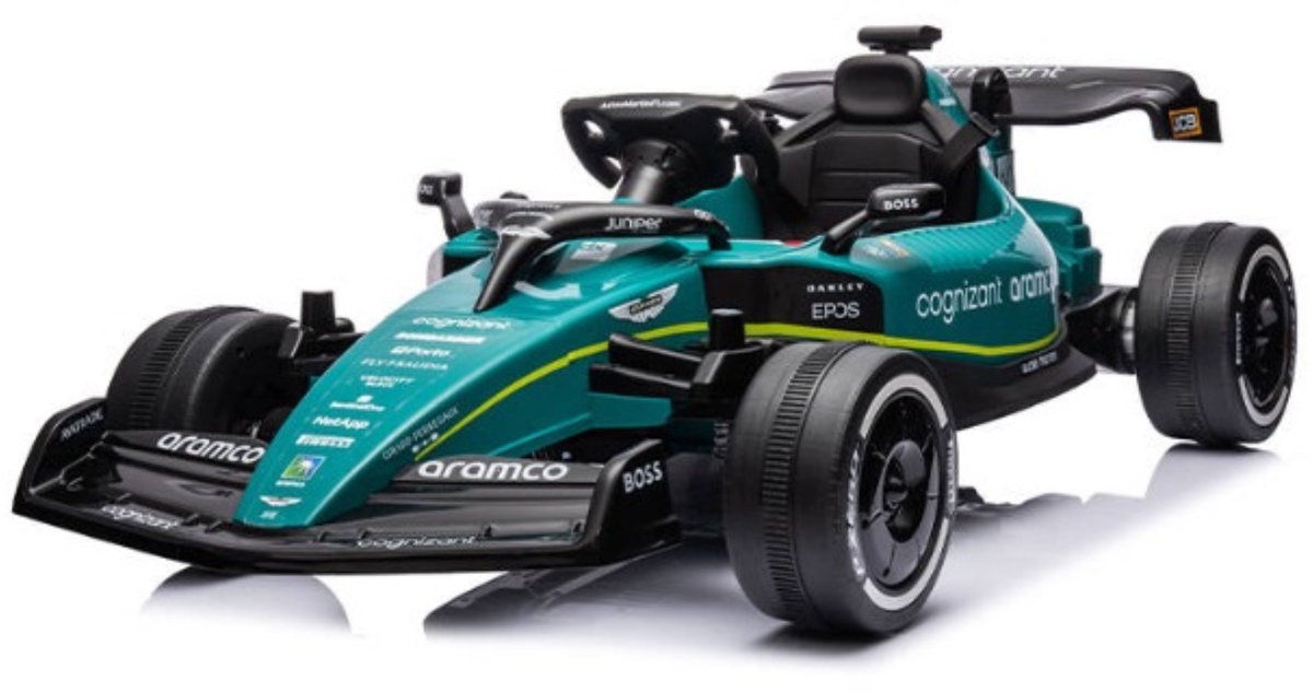 Elektrische kinderauto 24V - Aston Martin Formule 1 Kinderauto - 24V - Aston Martin F1 Cognizant Racecar 24V - Race auto 24V - F1 Aston Martin 24V Accuvoertuig kopen online