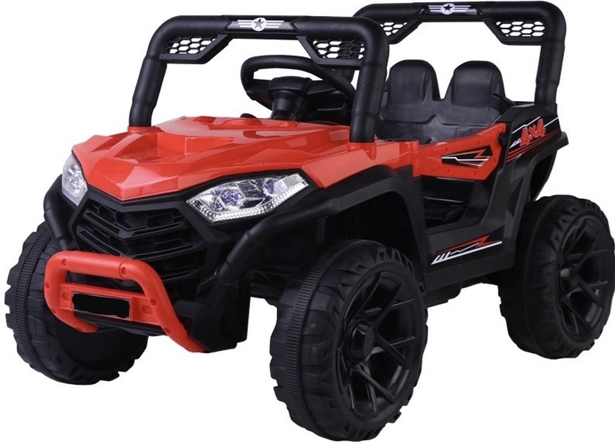 elektrische kinderauto kinderbuggy met afstandsbediening tweezits 2 tot 7 jaar rood