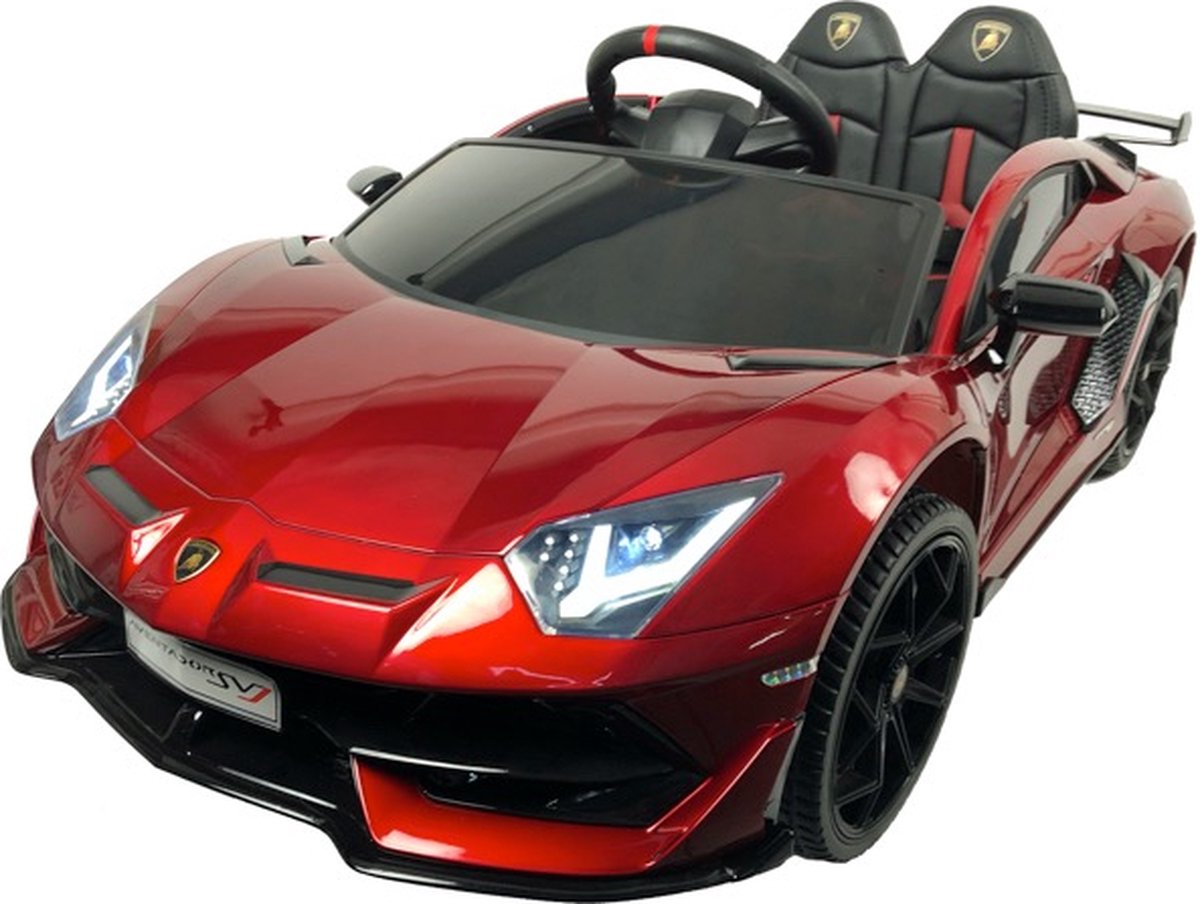 Elektrische kinderauto Lamborghini Aventador SVJ, 12 volt met echte vleugeldeuren! | Elektrische Kinderauto | auto voor kinderen Met afstandsbediening | Kinderauto voor 1 tot 5 jaar (Rood) Accuvoertuig kopen online