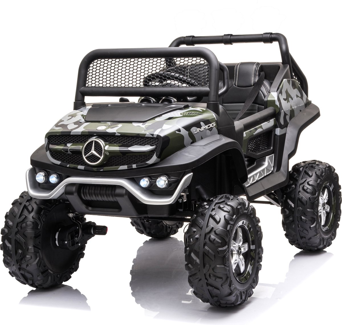Elektrische Kinderauto Mercedes Unimog Mini 12V 4x4 - 1 persoons Met Afstandsbediening FULL OPTION (Camouflage) Accuvoertuig kopen online
