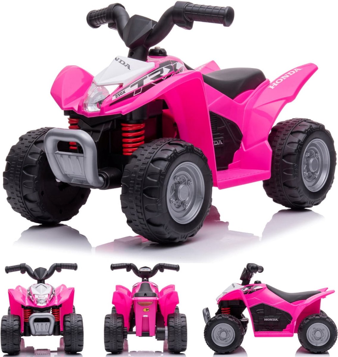 elektrische kinderauto quad 3km h kinderquad meerijdende auto voor kinderen vanaf 18 maanden ledlamp speelgoed roze