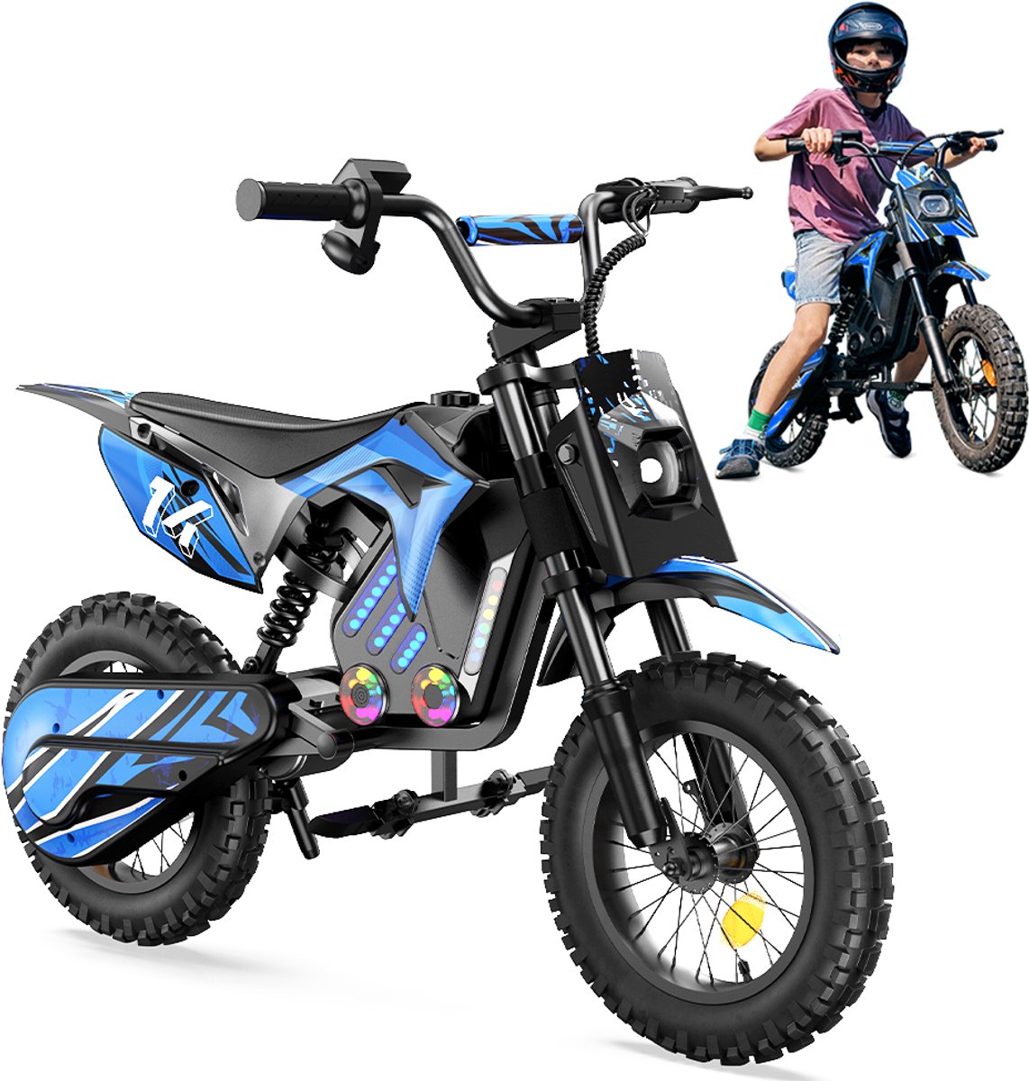 Elektrische kindermotor | 36V Cross Bike Off-road| 3 Versnellingen (8/13/25 km/u)| Blauw Accuvoertuig kopen online