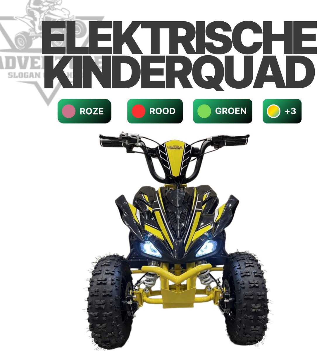 Elektrische Kinderquad EVO 1000W - 36V - Geel - Offroad krachtpatser voor kids Accuvoertuig kopen online