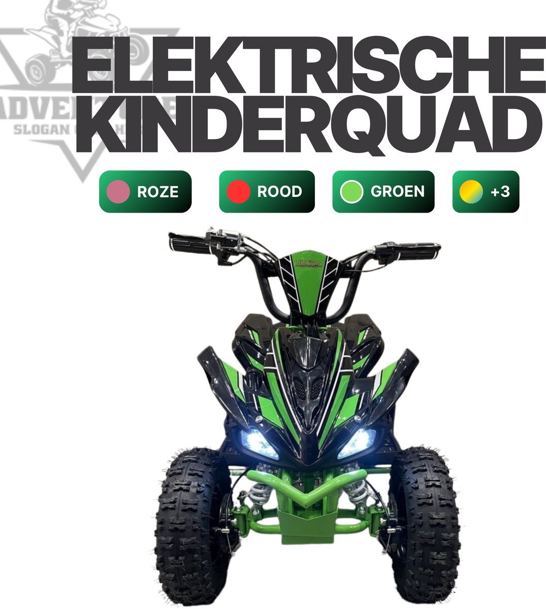 Elektrische Kinderquad EVO 1000W - 36V - Groen - Offroad krachtpatser voor kids Accuvoertuig kopen online