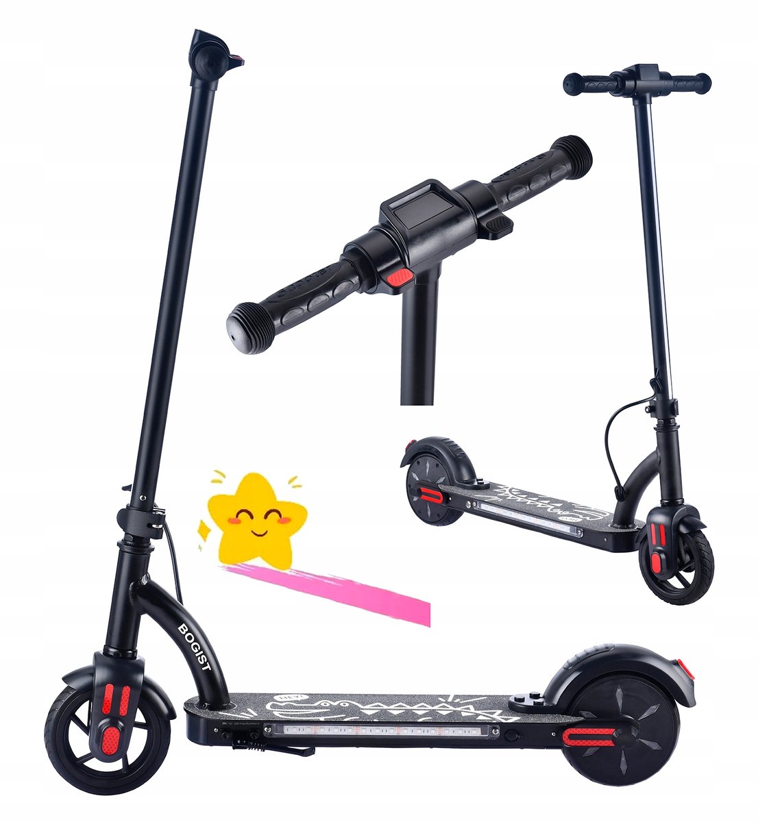 elektrische kinderstep opvouwbare kinderstep 100w topsnelheid 10 km u led verlichting actieradius 10 15 km zwart