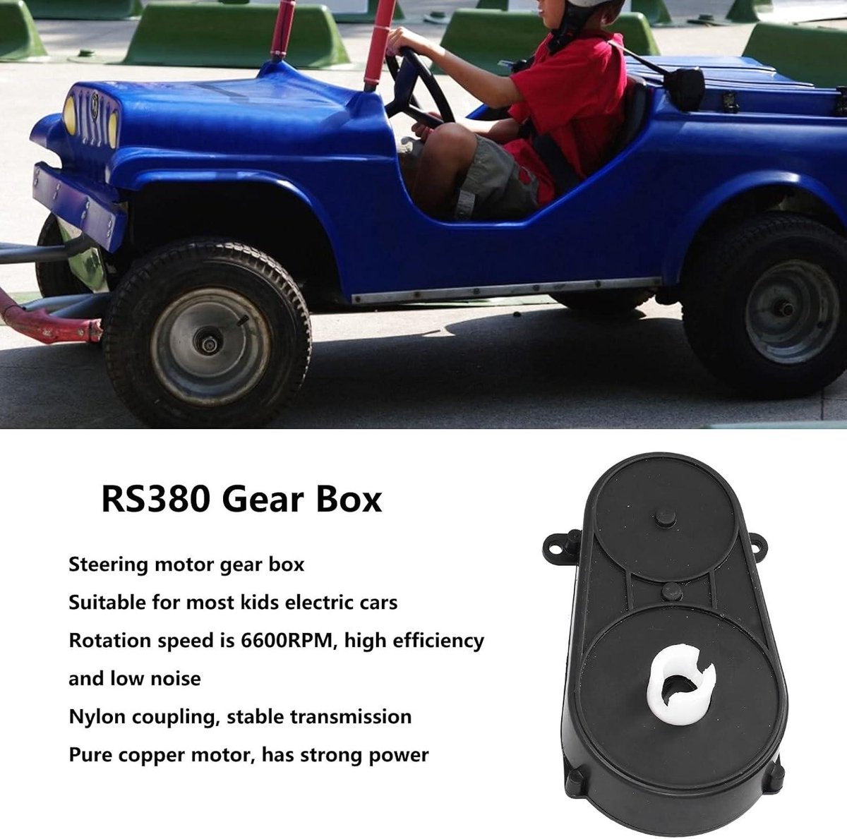 Elektrische Motor Stuurversnellingsbak RS380 Auto Kinderen Speelgoed 12V - Vervanging 6600RPM - Type A - Content Toevoegen . Accuvoertuig kopen online