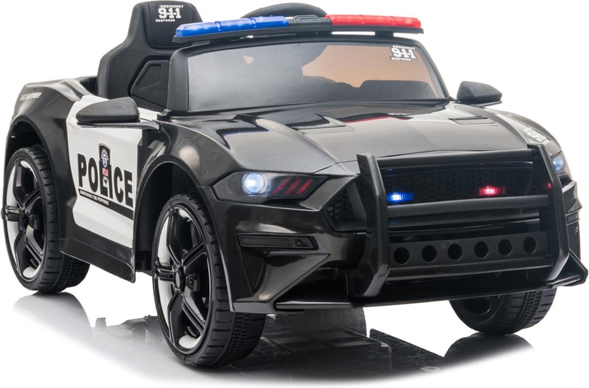Elektrische Politie Kinderauto met werkende zwaailichten, megafoon Accuvoertuig kopen online