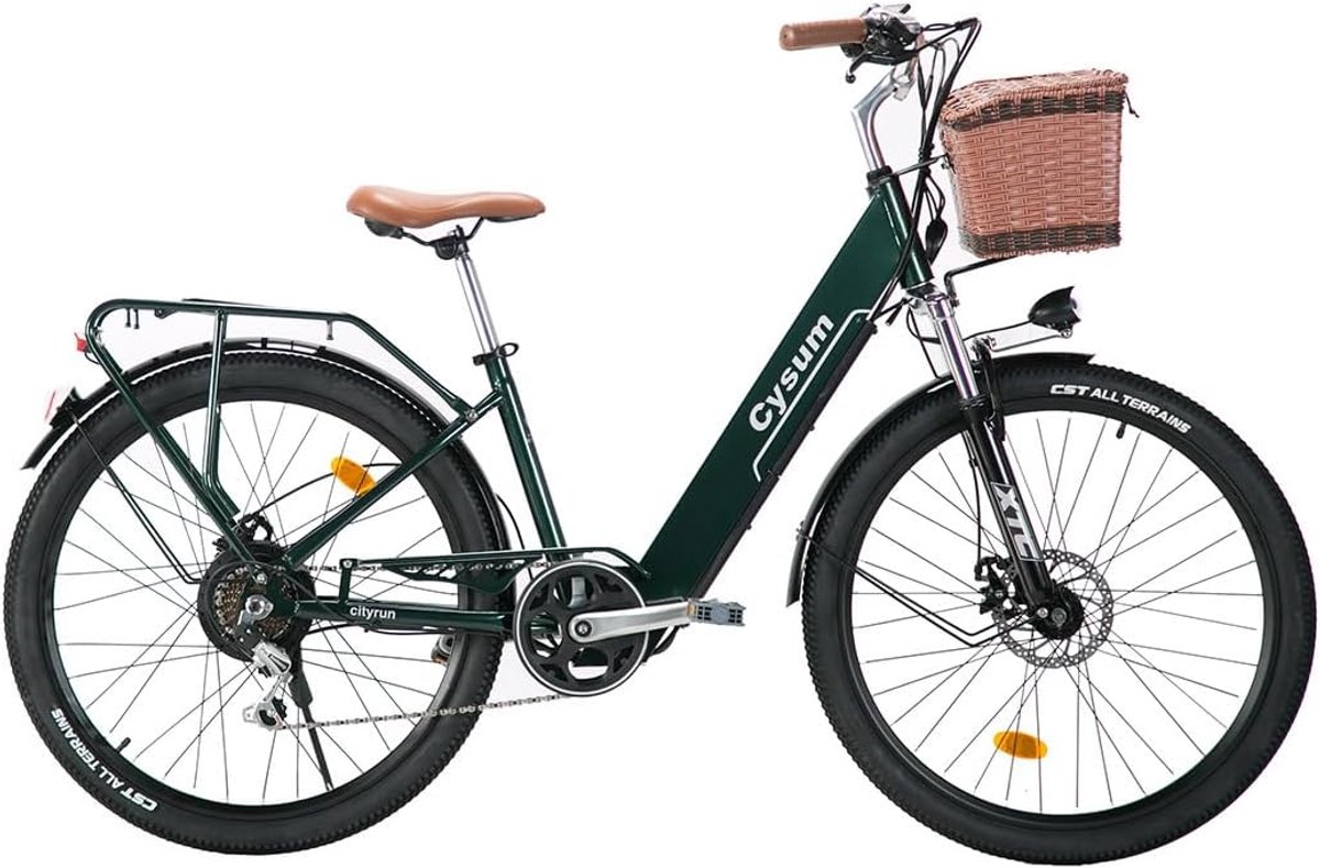 Elektrische stadsfiets voor dames - 26 inch E-bike met trapondersteuning, 250W motor en 80 km actieradius Fiets (elektrisch) kopen online